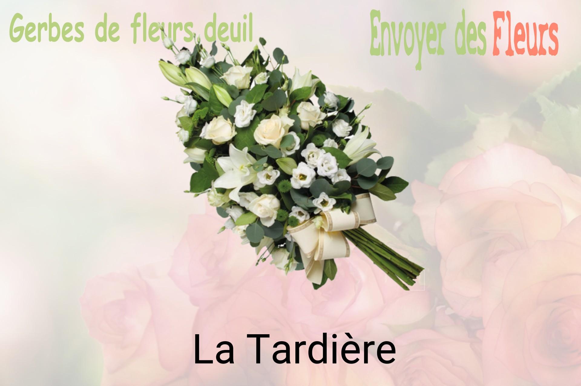 Gerbe de fleurs de deuil livrée à La Tardière